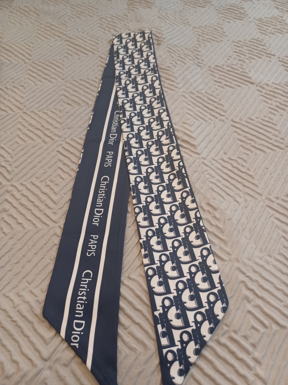 Navy and Cream Logo Twilly Tie Brand NEW
